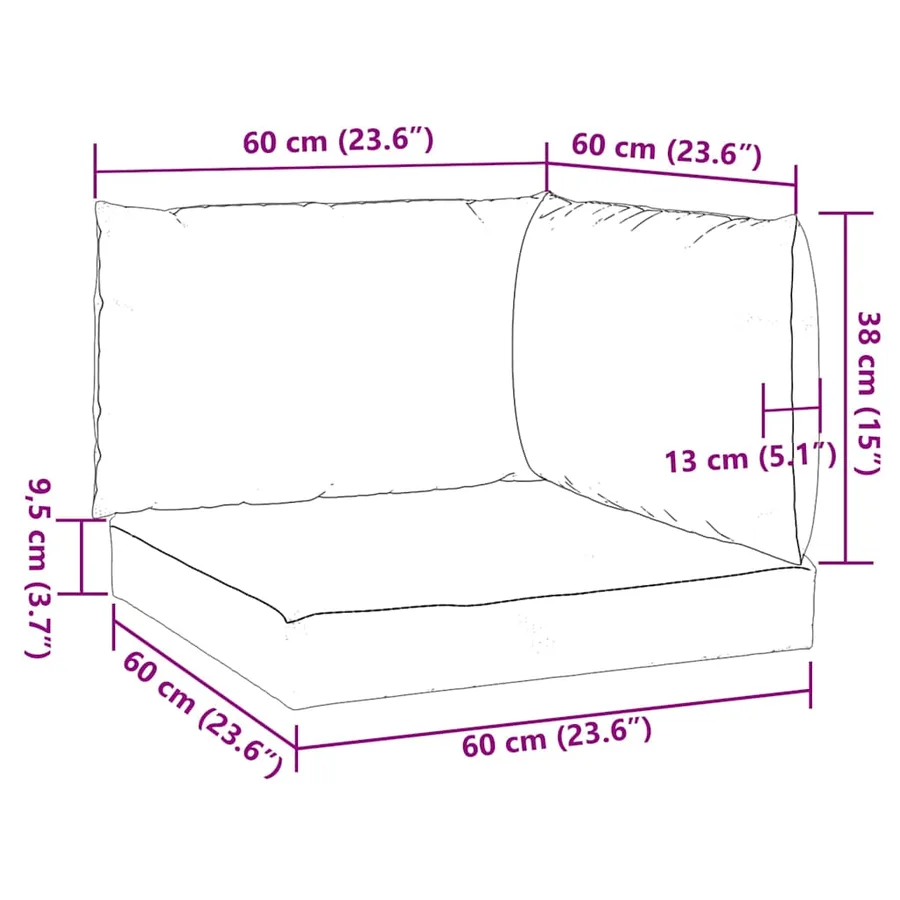 Coussins de palette lot de 3 crème mélangé tissu - 10