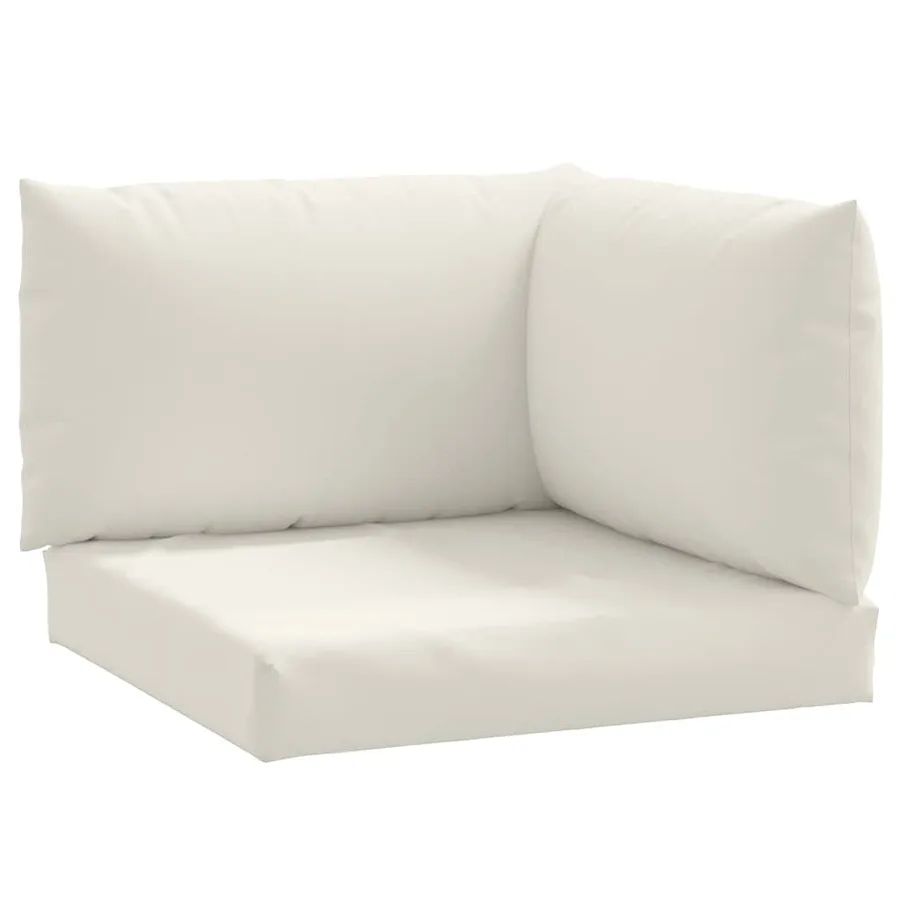 Coussins de palette lot de 3 crème mélangé tissu - 2