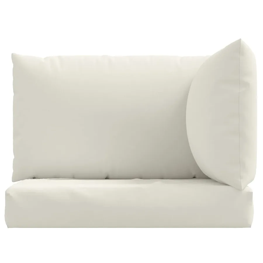Coussins de palette lot de 3 crème mélangé tissu - 4