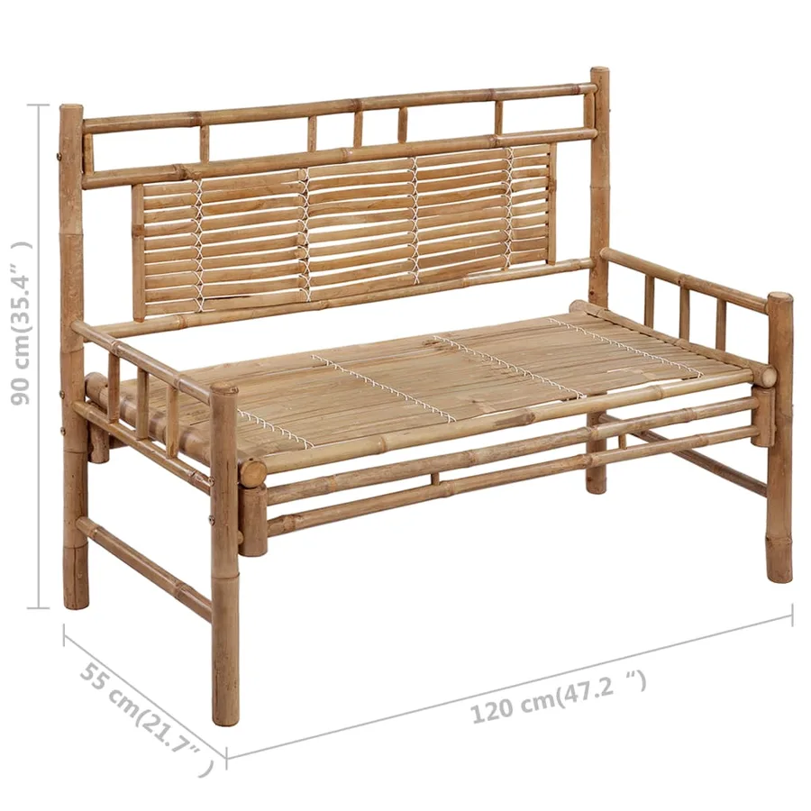 Banc de jardin avec coussin 120 cm Bambou - 11