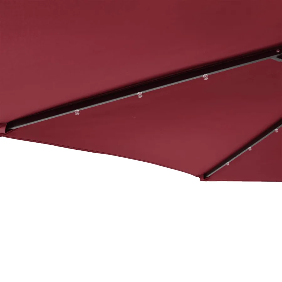 Parasol de jardin avec LED mât en acier bordeaux 225x225x212 cm - 10