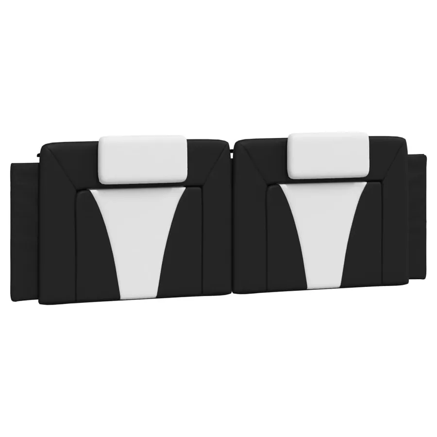 Coussin de tête de lit Viana noir et blanc 160 cm similicuir - 2