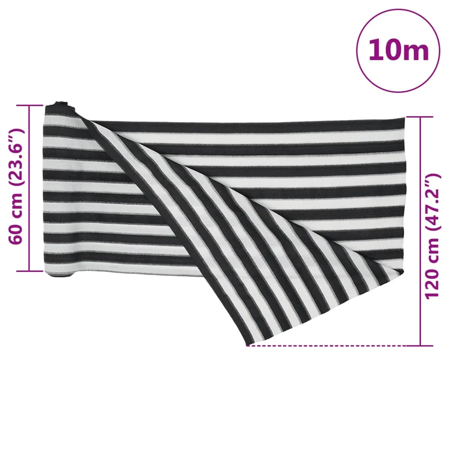 Filet brise-vue anthracite et blanc 1,2x10 m PEHD 195 g/m² - 8