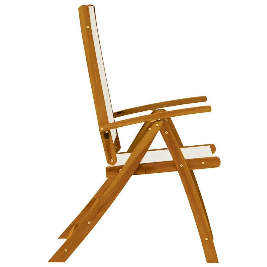 Chaises pliables de jardin lot de 2 bois d'acacia et textilène - 19