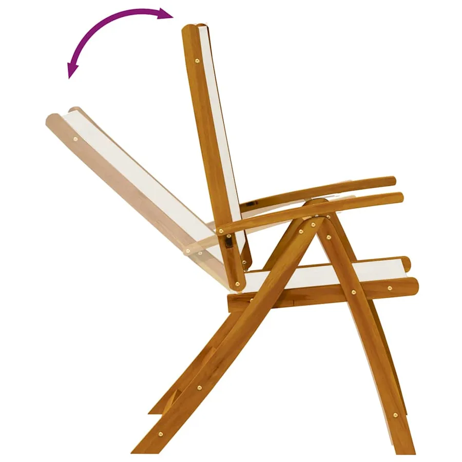 Chaises pliables de jardin lot de 2 bois d'acacia et textilène - 21