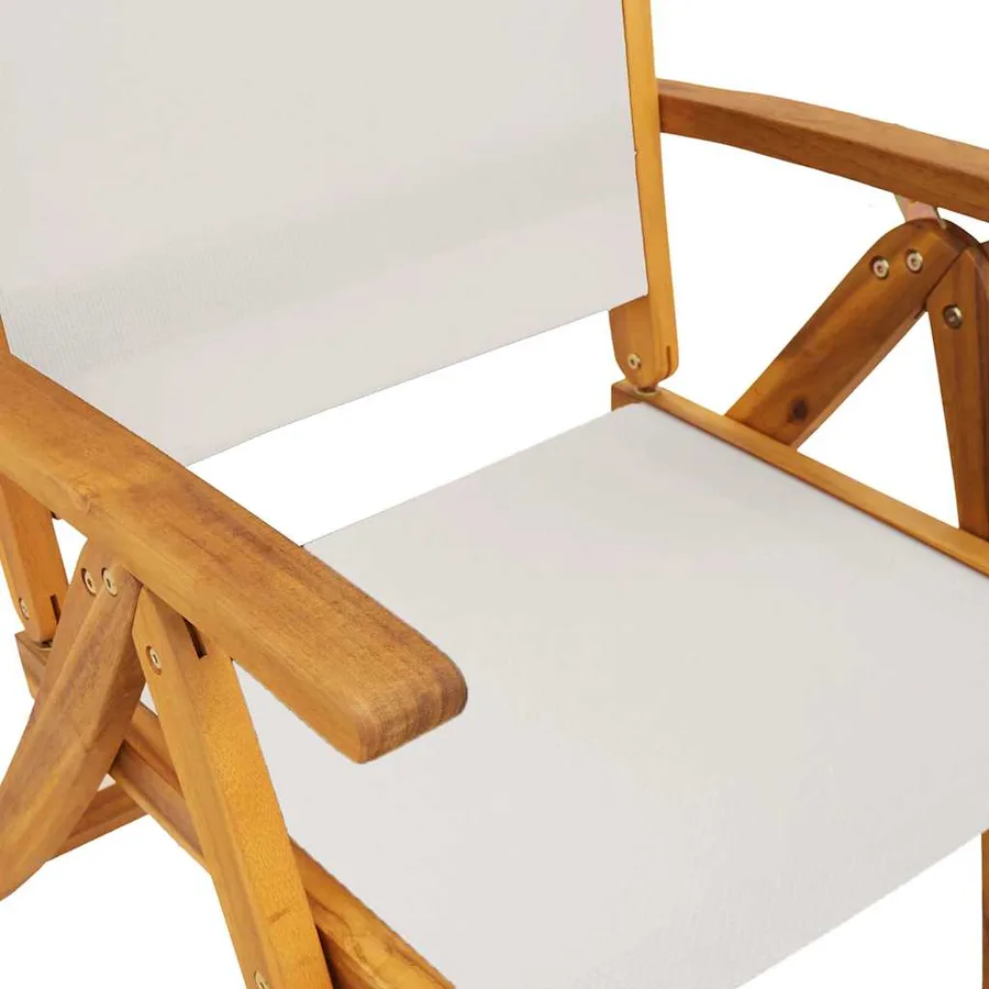 Chaises pliables de jardin lot de 2 bois d'acacia et textilène - 23