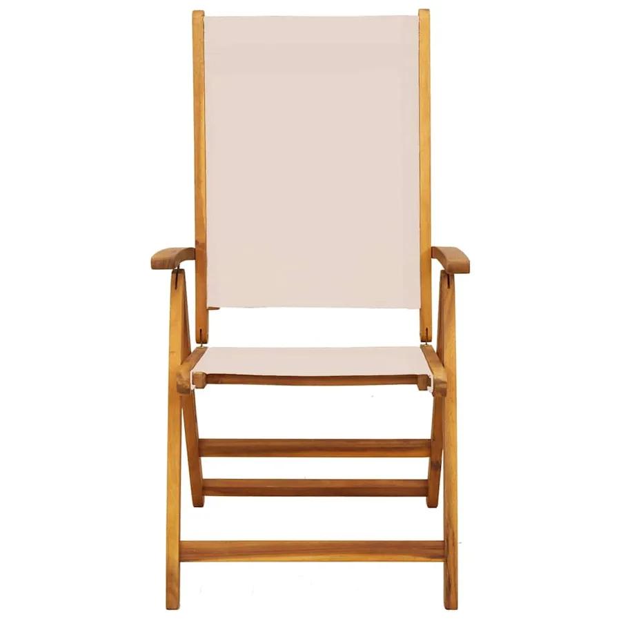 Chaises pliables de jardin lot de 2 bois d'acacia et textilène - 4