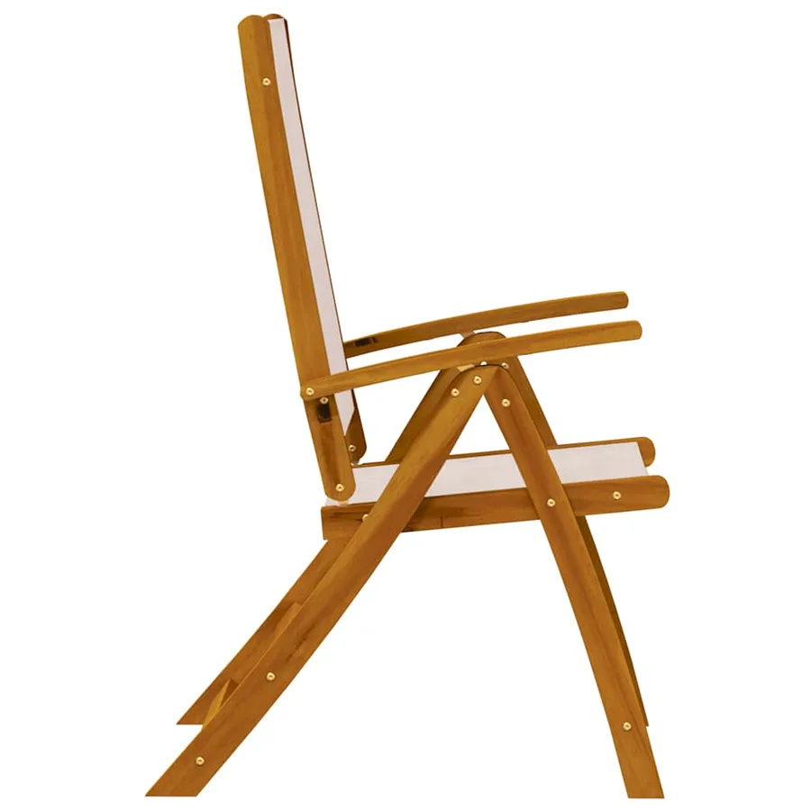 Chaises pliables de jardin lot de 2 bois d'acacia et textilène - 5