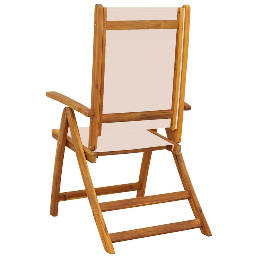 Chaises pliables de jardin lot de 2 bois d'acacia et textilène - 6