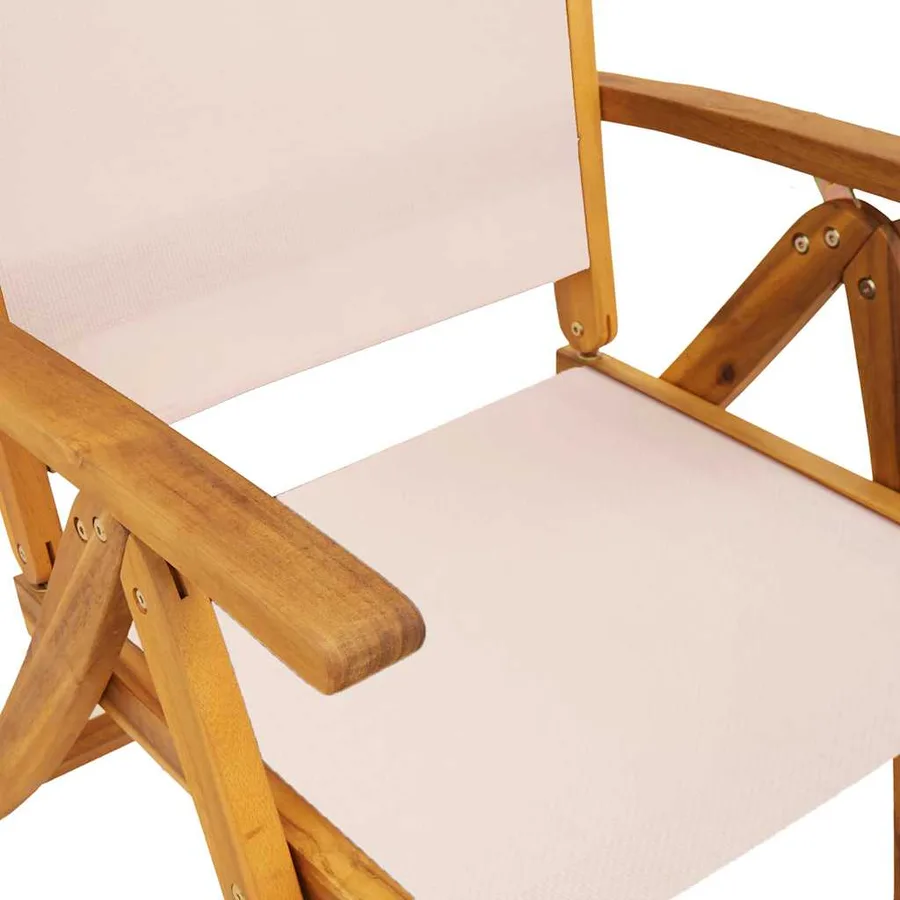 Chaises pliables de jardin lot de 2 bois d'acacia et textilène - 9