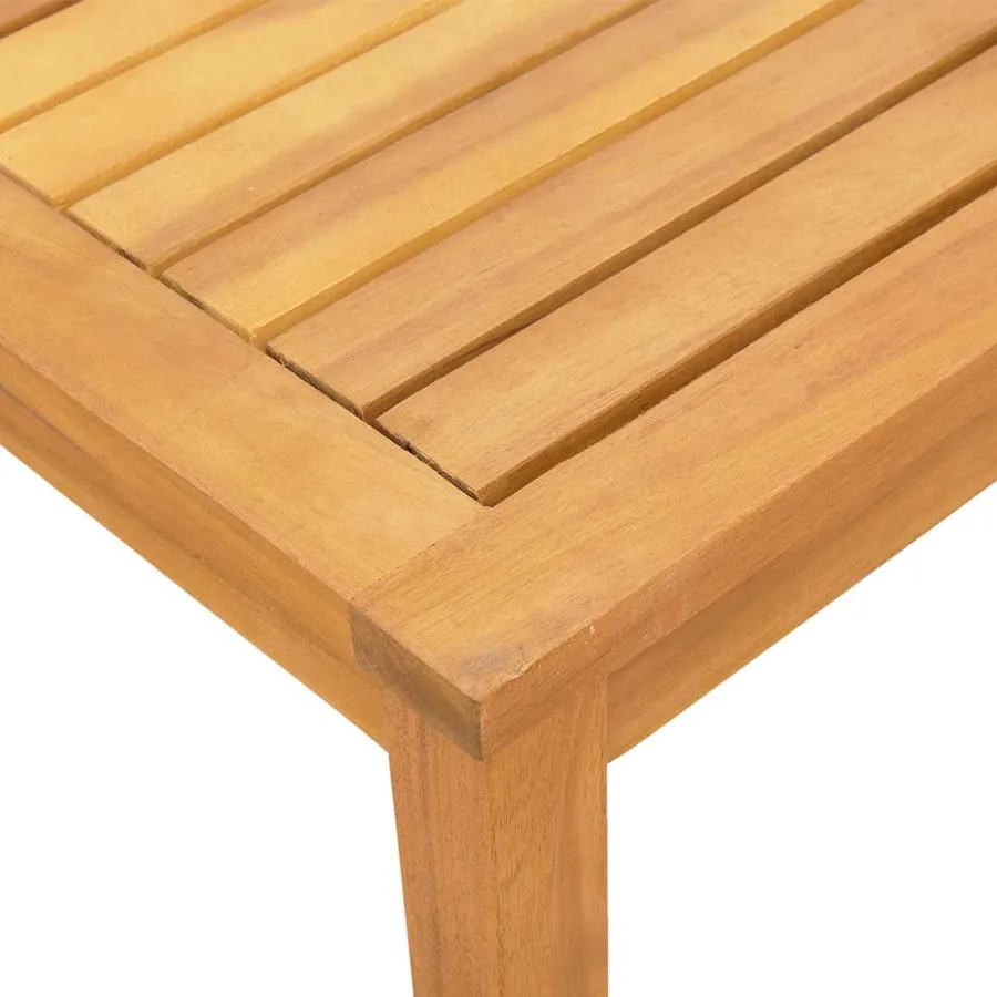 Chaise longue et table gris bois d'acacia solide et textilène - 20