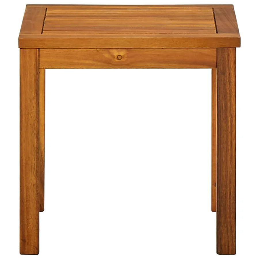 Chaise longue et table gris bois d'acacia solide et textilène - 40