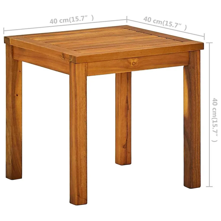 Chaise longue et table gris bois d'acacia solide et textilène - 42