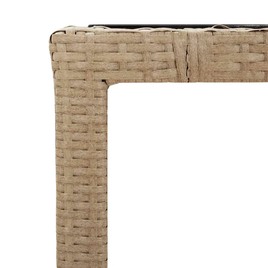 Ensemble de bistro de jardin 7 pcs coussins beige poly rotin - 6