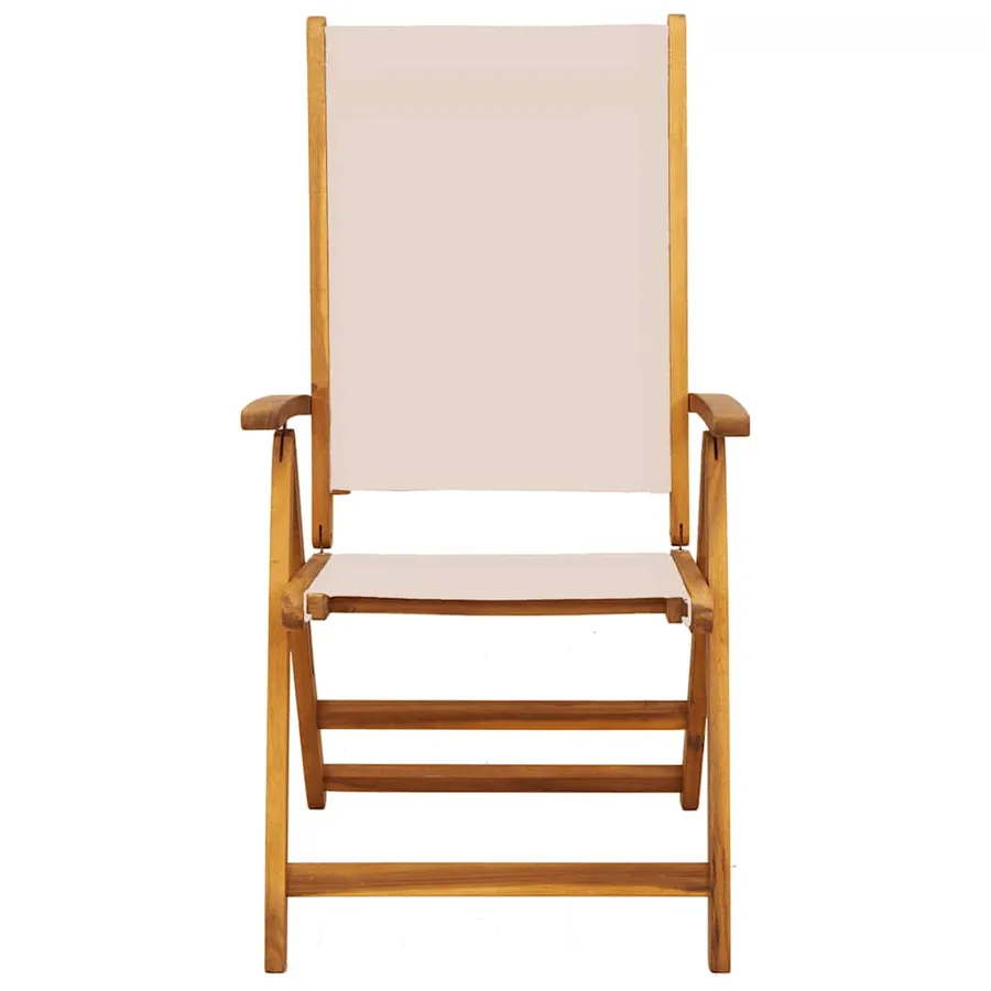 Chaises pliables de jardin lot de 8 bois d'acacia et textilène - 4