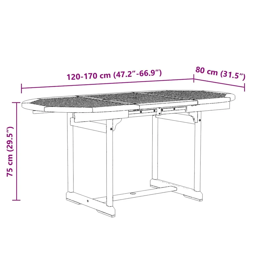 Ensemble à manger de jardin 5pcs bois d'acacia solide textilène - 15