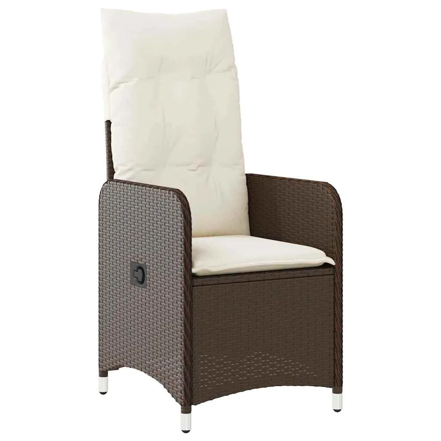 Ensemble de bistro de jardin 11 pcs coussins marron poly rotin - 3