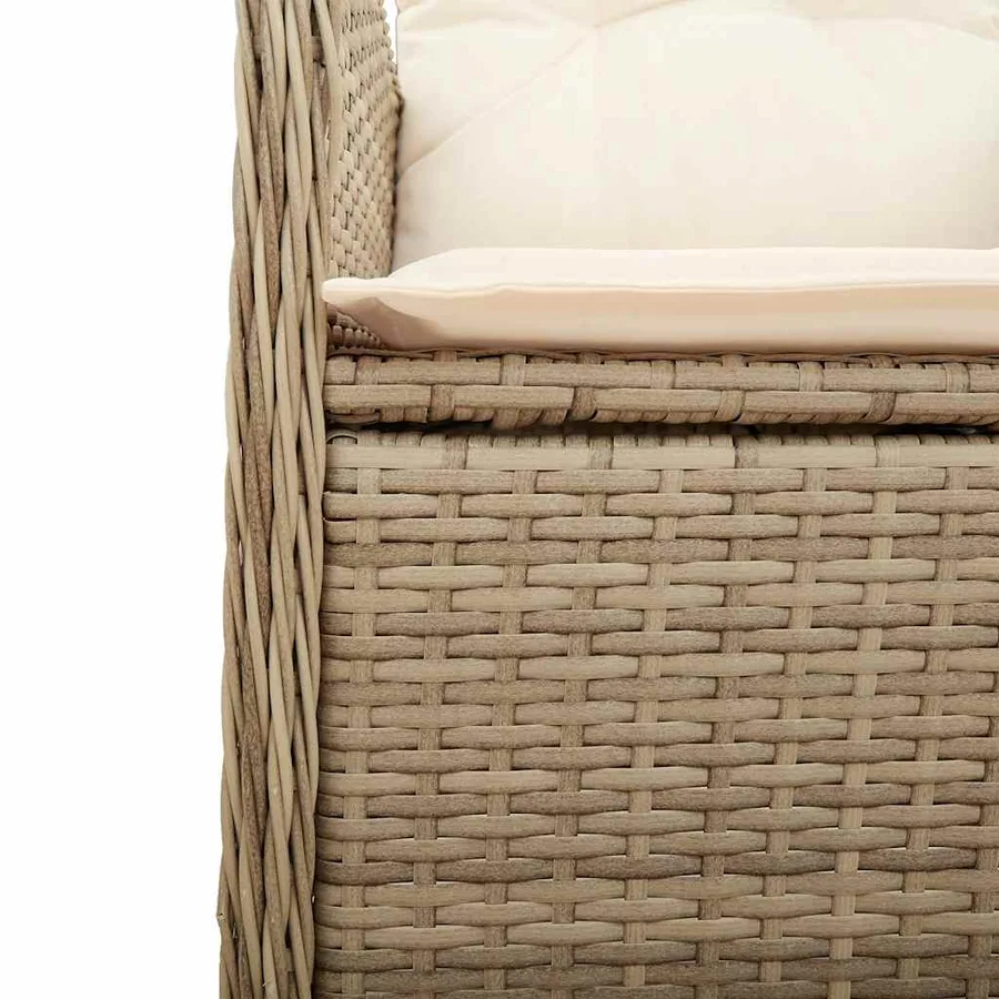 Ensemble de bistro de jardin 9 pcs coussins beige poly rotin - 6