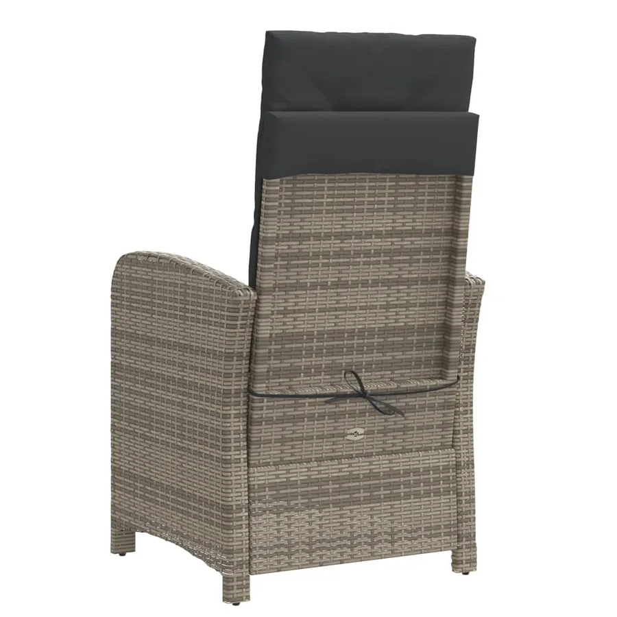 Ensemble de bistro 3 pcs avec coussins gris résine tressée - 7