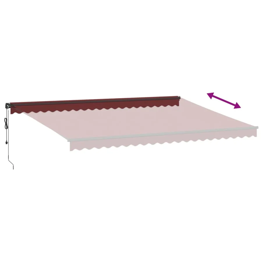Auvent rétractable automatique bordeaux 500x350 cm - 5