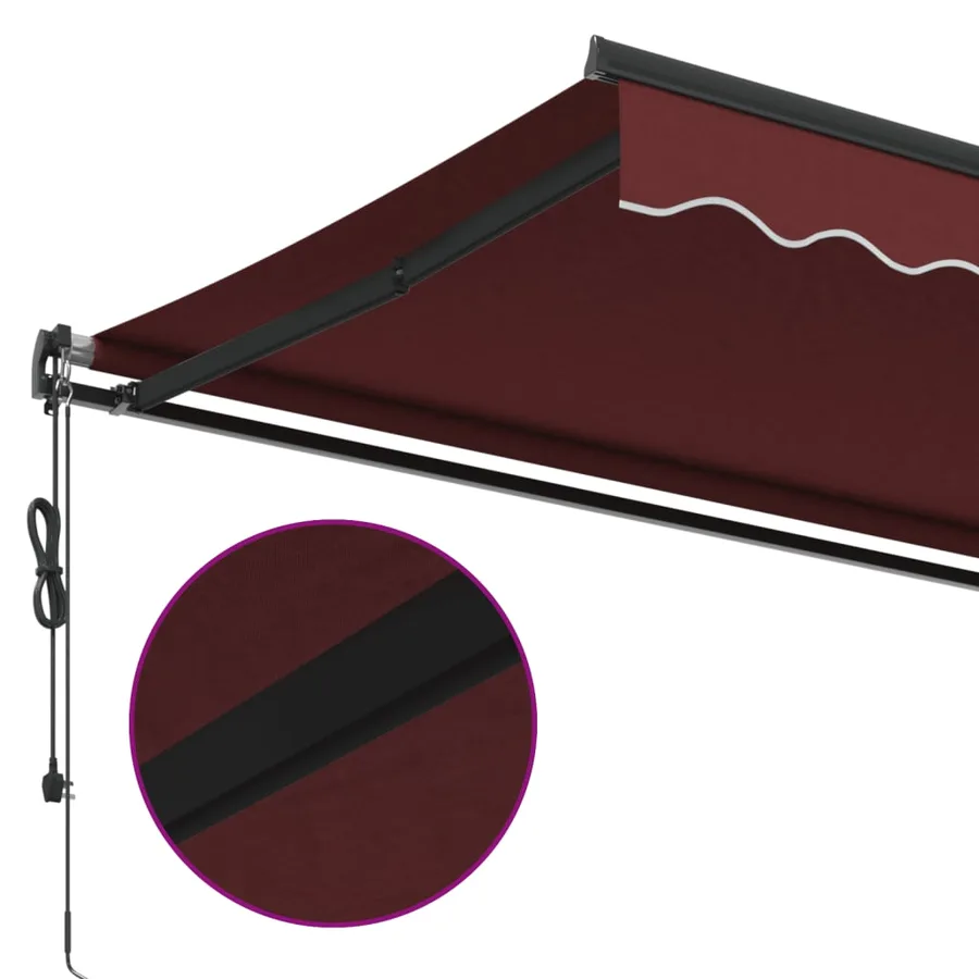 Auvent rétractable automatique bordeaux 500x350 cm - 7