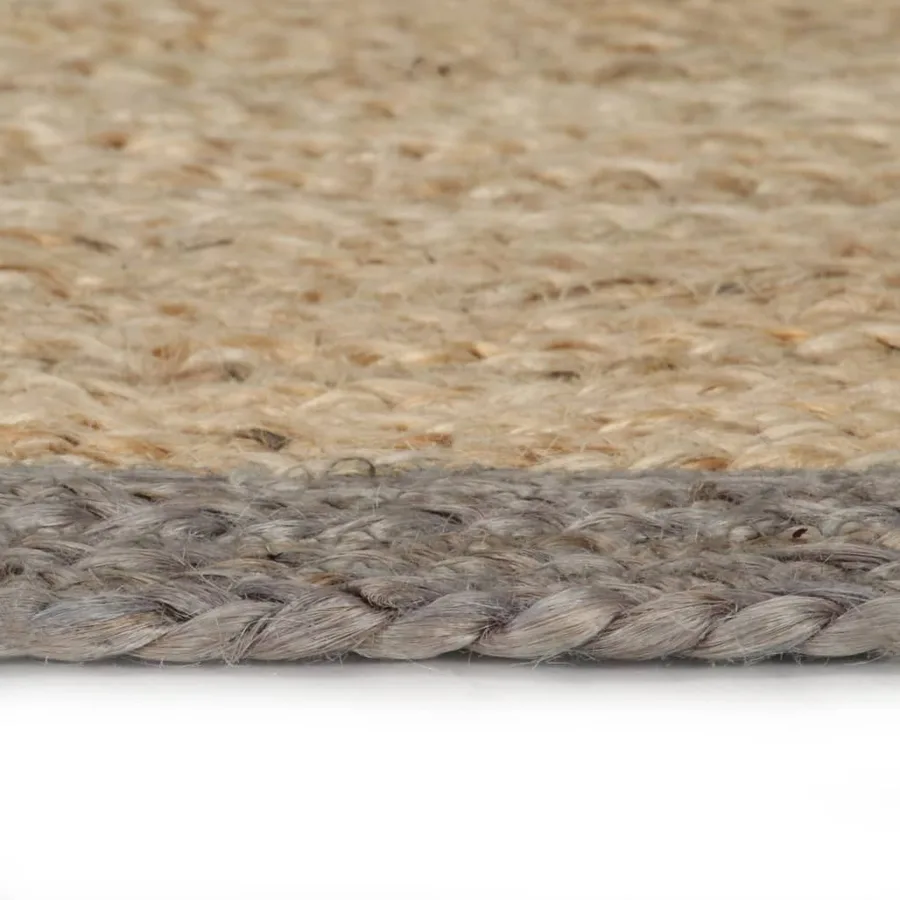 Tapis fait à la main Jute avec bord gris 240 cm - 3