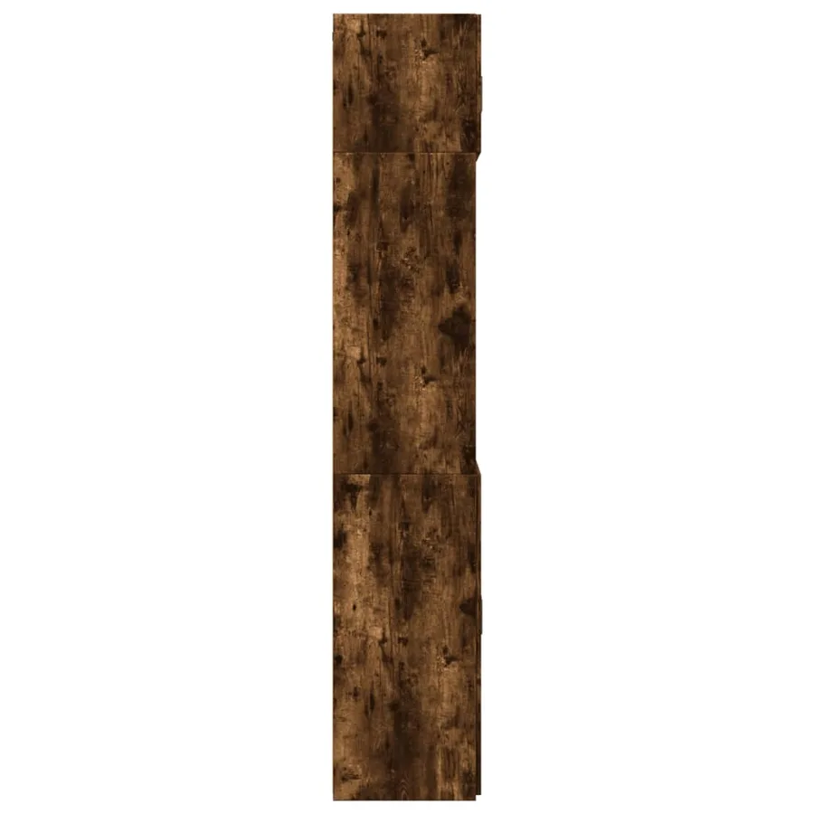 Armoire de rangement chêne fumé 70x42,5x225cm bois d'ingénierie - 7