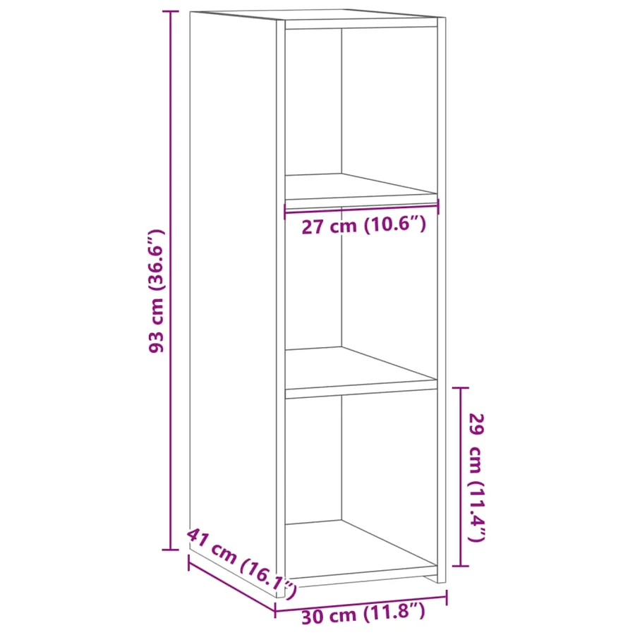 Buffet gris béton 30x41x93 cm bois d'ingénierie - 9