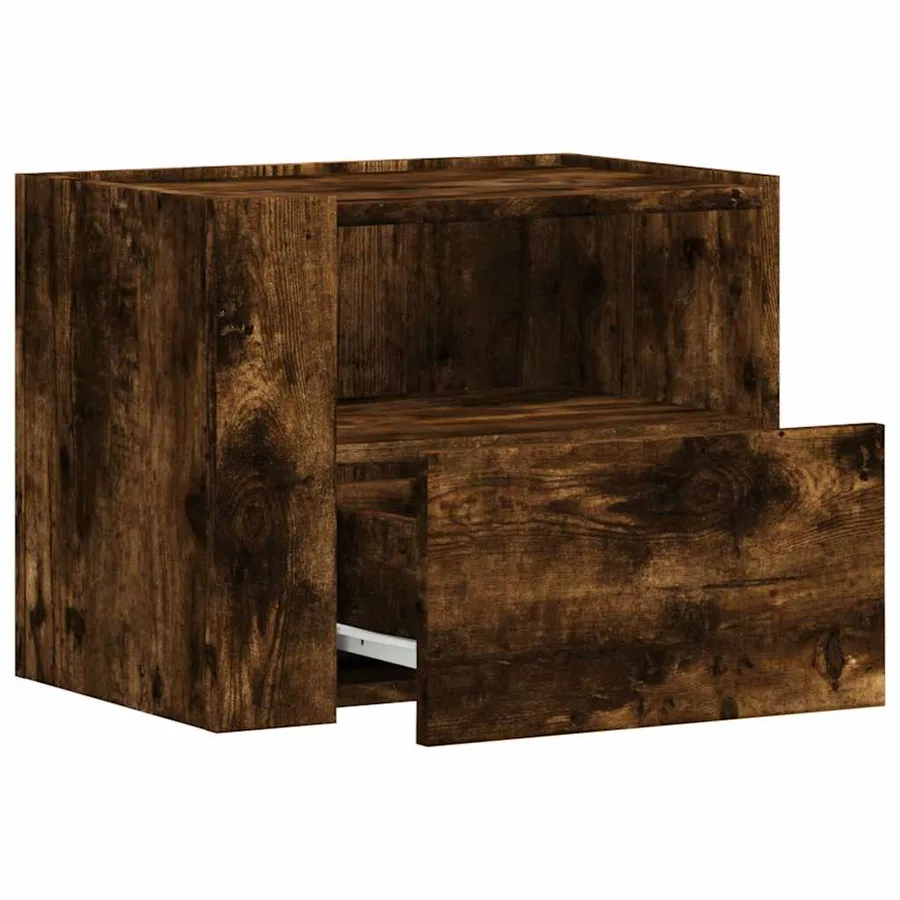 Tables de chevet murales 2 pcs chêne fumé 45x30x35 cm - 8