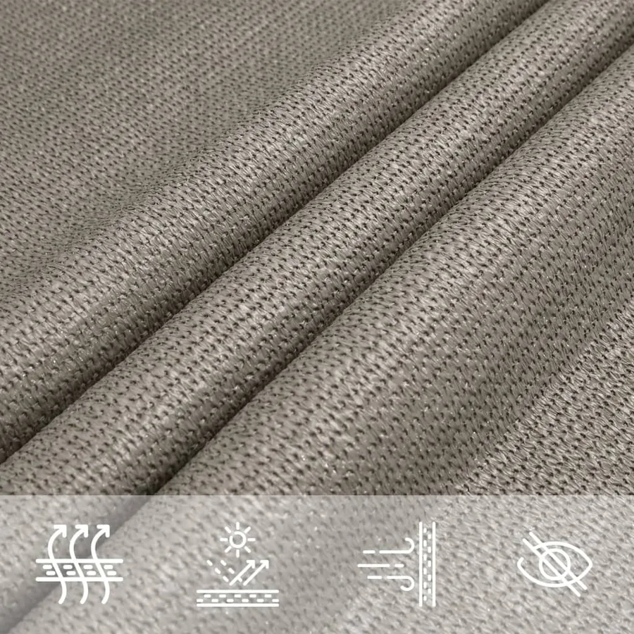 Voile d'ombrage 160 g/m² rectangulaire gris clair 5x6 m PEHD - 8