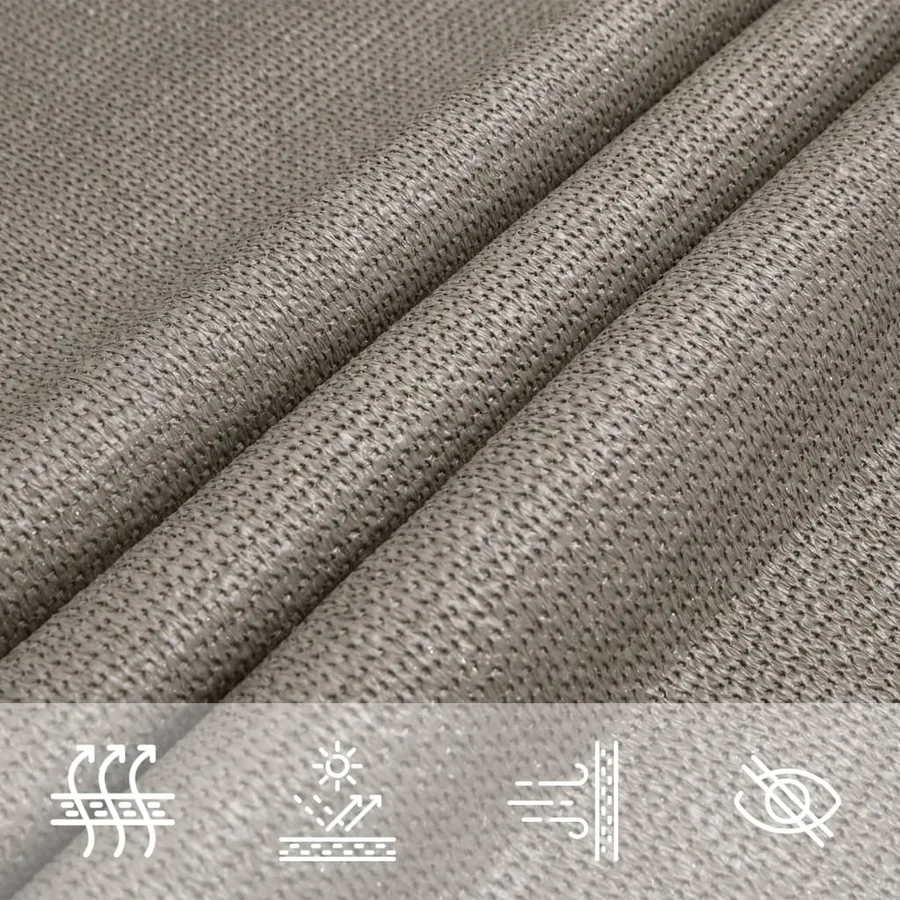 Voile d'ombrage 160 g/m² carré gris clair 5x5 m PEHD - 8