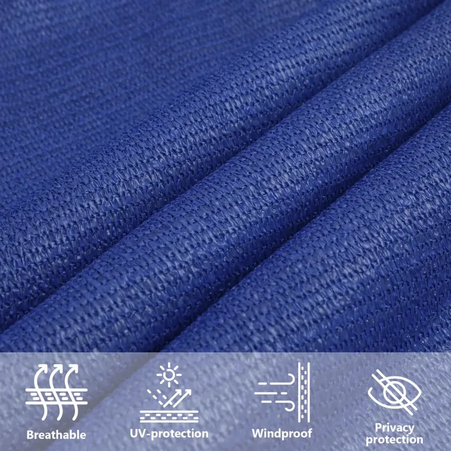 Voile d'ombrage 160 g/m² rectangulaire bleu 6x8 m PEHD - 11