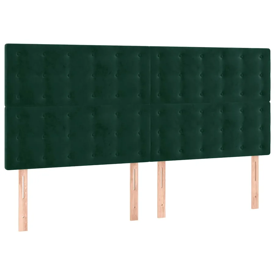 Tête de lit à LED Vert foncé 180x5x118/128 cm Velours - 3