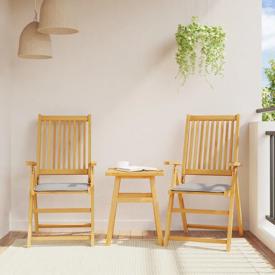Coussins de siège de jardin lot de 2 gris clair 45x45x2cm carré - 3