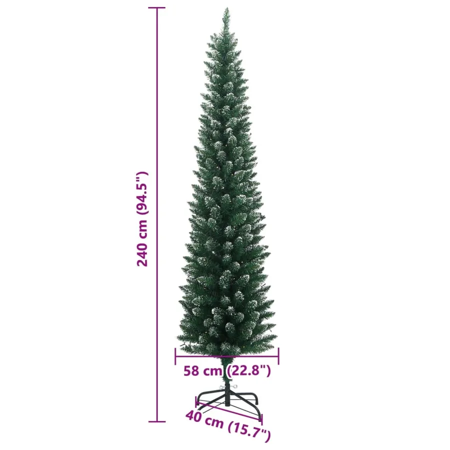 Sapin de Noël artificiel mince 300 LED 240 cm - 12