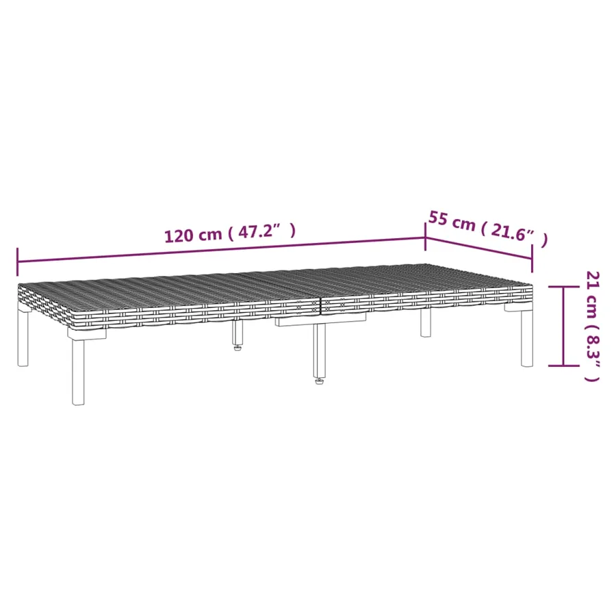 Salon de jardin 8 pcs avec coussins Résine tressée Gris foncé - 10