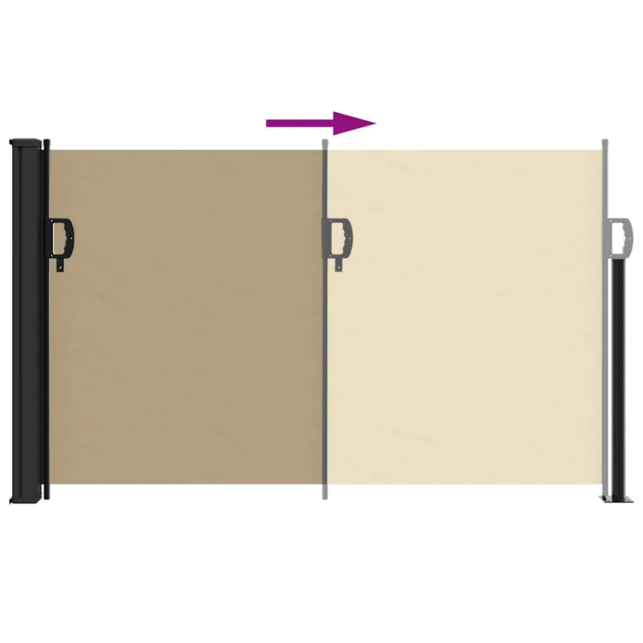 Auvent latéral rétractable beige 120x600 cm - 5