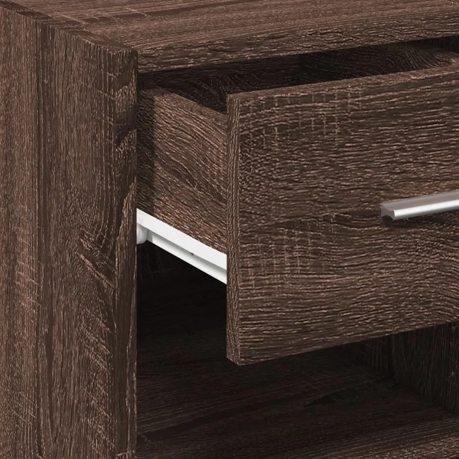 Buffet chêne marron 40x42,5x93 cm bois d'ingénierie - 8