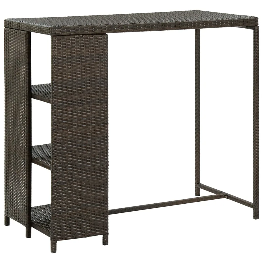 Ensemble de bar de jardin 3 pcs et coussins brun résine tressée - 5