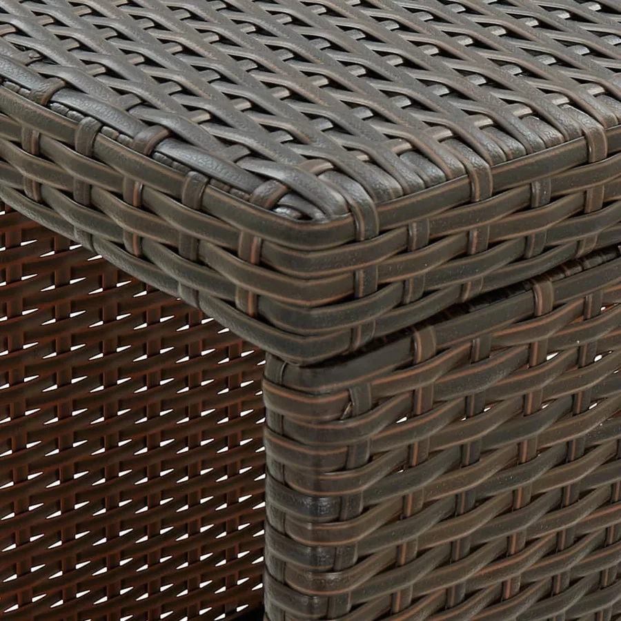 Ensemble de bar de jardin 3 pcs et coussins brun résine tressée - 7
