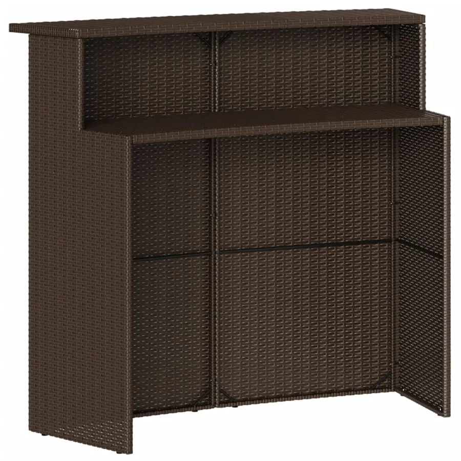 Ensemble de bar de jardin 3 pcs et coussins brun résine tressée - 5