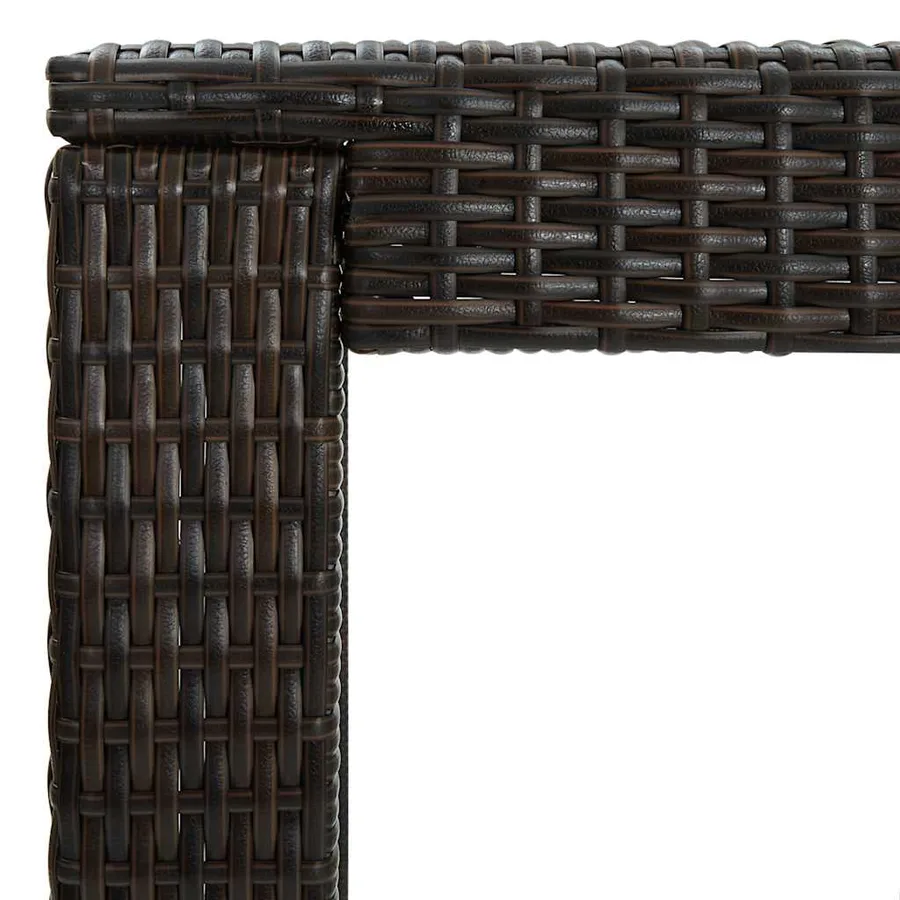 Ensemble de bar de jardin 3 pcs et coussins brun résine tressée - 7