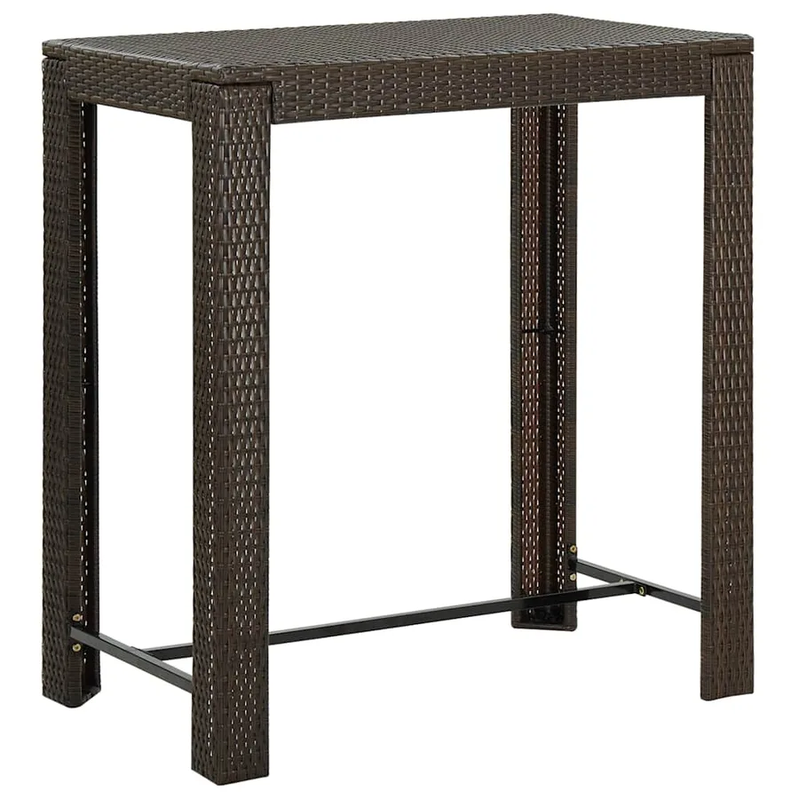 Ensemble de bar de jardin avec coussins 5 pcs marron poly rotin - 5