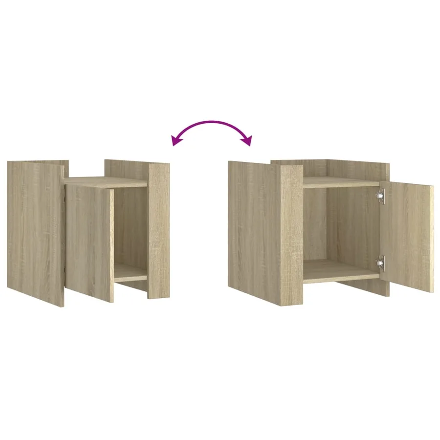 Table de chevet chêne sonoma 45x50x50 cm bois d’ingénierie - 8