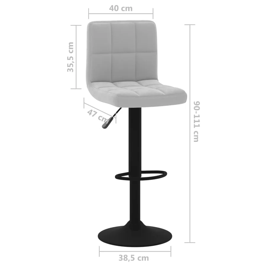 Tabouret de bar Gris clair Velours - 8