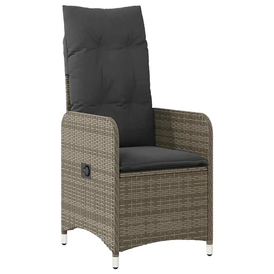 Ensemble de bistro de jardin 3 pcs coussins gris poly rotin - 3