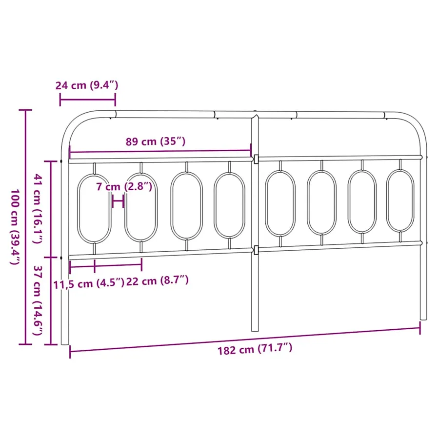 Tête de lit de remplacement métal blanc 183 cm - 6