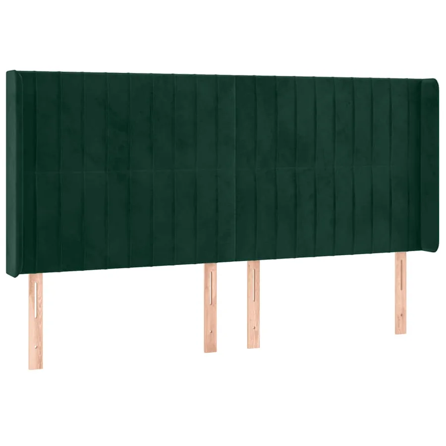 Tête de lit à LED Vert foncé 203x16x118/128 cm Velours - 3