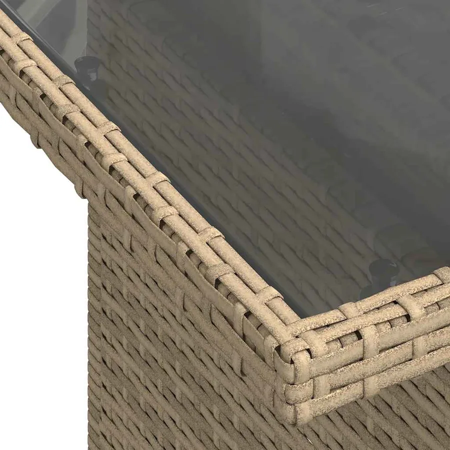 Salon de jardin avec coussins 8 pcs beige résine tressée - 11