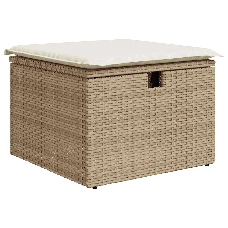 Salon de jardin avec coussins 8 pcs beige résine tressée - 6